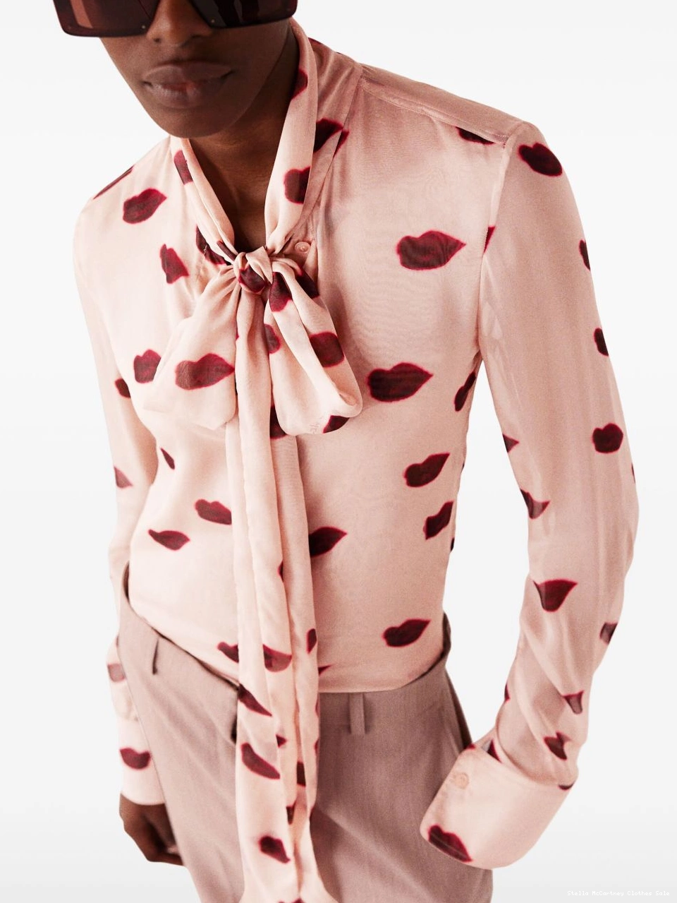 Affordable silk blouse McCartney Stella Women lips-print 0726